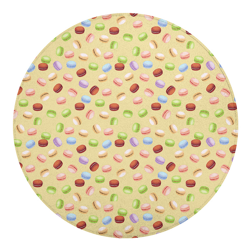 Pastel Macaron Pattern Print Round Blanket