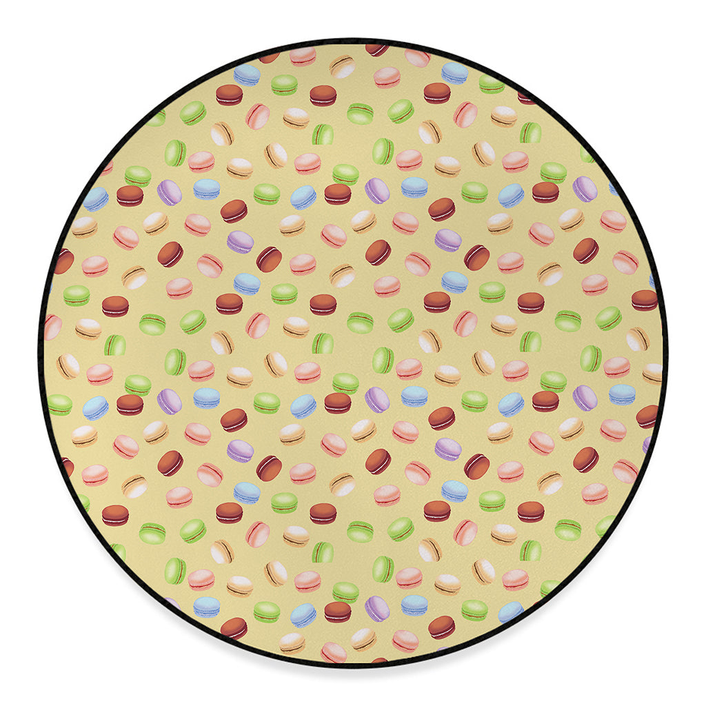Pastel Macaron Pattern Print Round Floor Mat