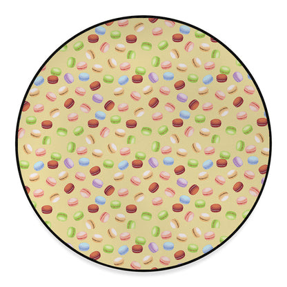 Pastel Macaron Pattern Print Round Floor Mat