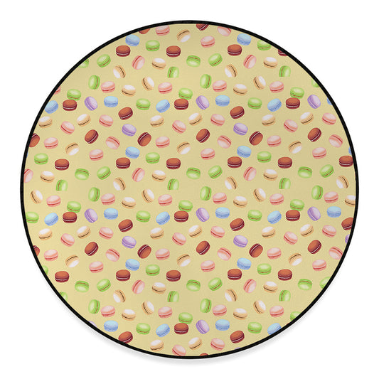 Pastel Macaron Pattern Print Round Floor Mat