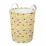 Pastel Macaron Pattern Print Round Laundry Basket