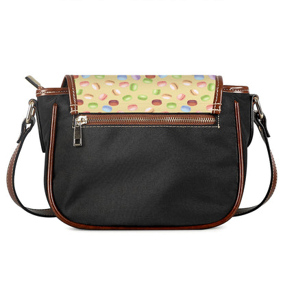 Pastel Macaron Pattern Print Saddle Bag