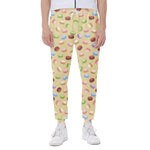 Pastel Macaron Pattern Print Scuba Joggers