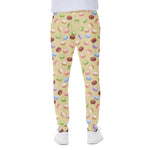 Pastel Macaron Pattern Print Scuba Joggers