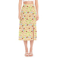 Pastel Macaron Pattern Print Side Slit Midi Skirt