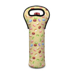 Pastel Macaron Pattern Print Single Neoprene Wine Tote