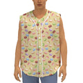 Pastel Macaron Pattern Print Sleeveless Baseball Jersey