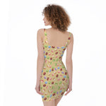 Pastel Macaron Pattern Print Sleeveless Bodycon Dress