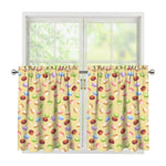 Pastel Macaron Pattern Print Tier Curtains