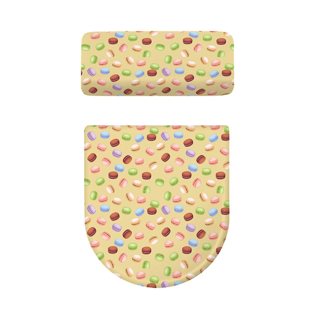 Pastel Macaron Pattern Print Toilet Lid And Tank Cover Set