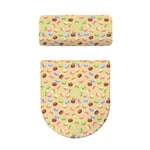 Pastel Macaron Pattern Print Toilet Lid And Tank Cover Set