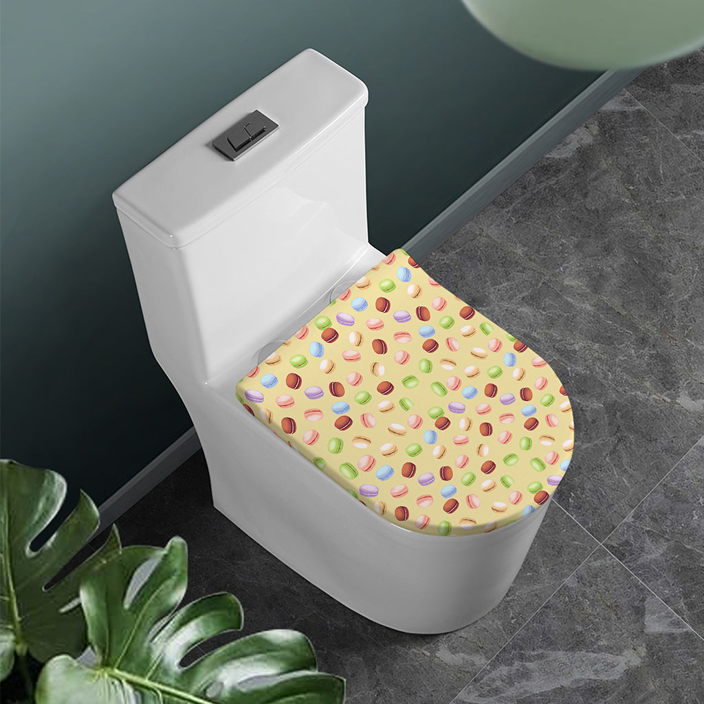 Pastel Macaron Pattern Print Toilet Lid Cover