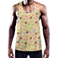 Pastel Macaron Pattern Print Men's Workout Tank Top