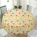 Pastel Macaron Pattern Print Waterproof Round Tablecloth