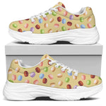 Pastel Macaron Pattern Print White Chunky Shoes