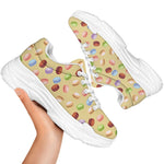 Pastel Macaron Pattern Print White Chunky Shoes
