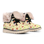 Pastel Macaron Pattern Print Winter Boots