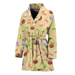 Pastel Macaron Pattern Print Women's Bathrobe