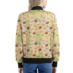 Pastel Macaron Pattern Print Women's Bomber Jacket