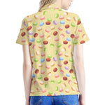 Pastel Macaron Pattern Print Women's Polo Shirt