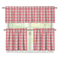 Pastel Madras Pattern Print 3 Piece Kitchen Curtains