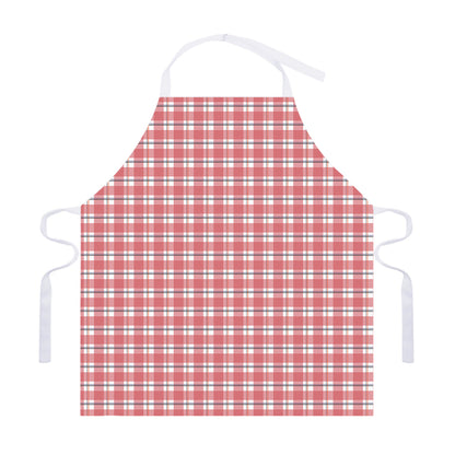 Pastel Madras Pattern Print Adjustable Apron