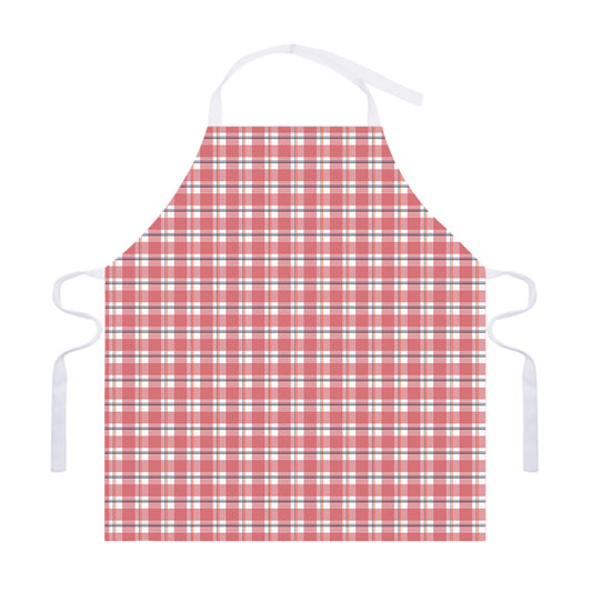 Pastel Madras Pattern Print Adjustable Apron