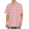 Pastel Madras Pattern Print Aloha Shirt