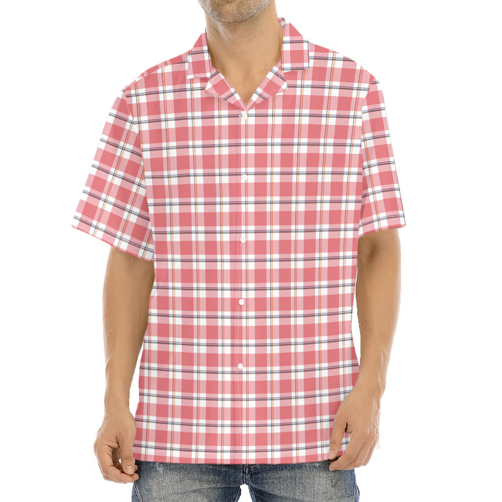 Pastel Madras Pattern Print Aloha Shirt