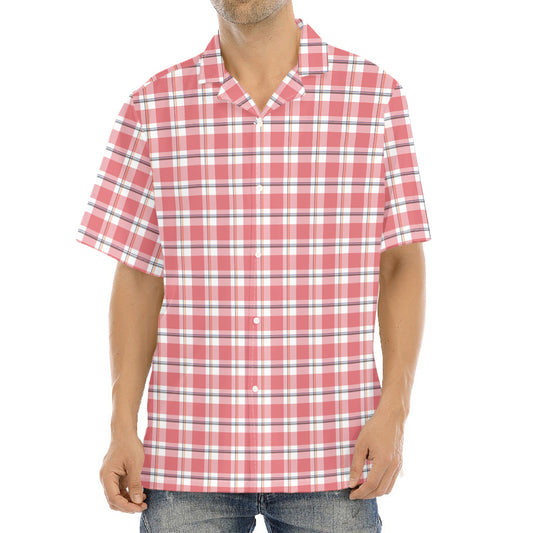 Pastel Madras Pattern Print Aloha Shirt