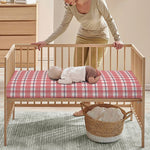 Pastel Madras Pattern Print Baby Crib Sheet