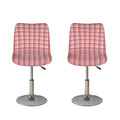 Pastel Madras Pattern Print Bar Stool Covers