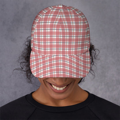 Pastel Madras Pattern Print Baseball Cap