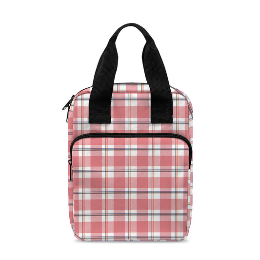 Pastel Madras Pattern Print Bible Tote Bag