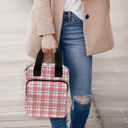 Pastel Madras Pattern Print Bible Tote Bag
