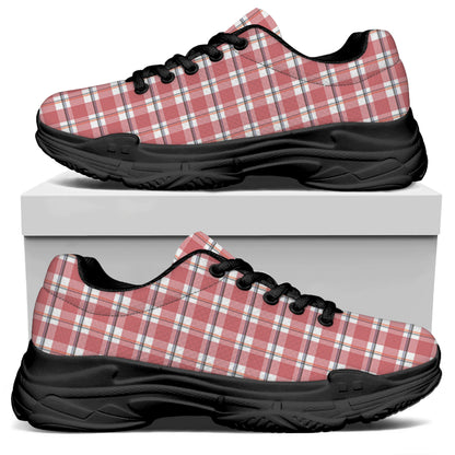Pastel Madras Pattern Print Black Chunky Shoes