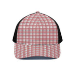 Pastel Madras Pattern Print Black Mesh Trucker Cap