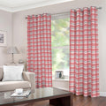 Pastel Madras Pattern Print Dimout Grommet Curtains