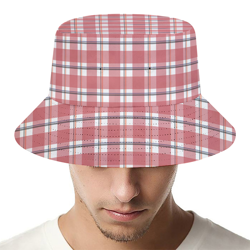 Pastel Madras Pattern Print Bucket Hat