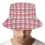 Pastel Madras Pattern Print Bucket Hat