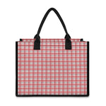 Pastel Madras Pattern Print Canvas Tote Bag