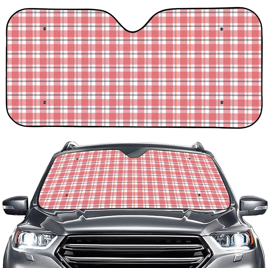 Pastel Madras Pattern Print Car Windshield Sun Shade