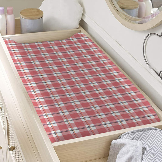 Pastel Madras Pattern Print Changing Pad Cover