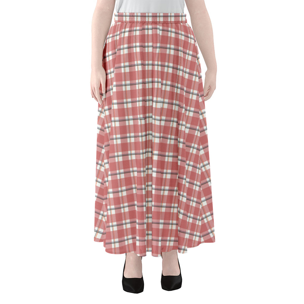 Pastel Madras Pattern Print Chiffon Maxi Skirt