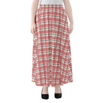 Pastel Madras Pattern Print Chiffon Maxi Skirt