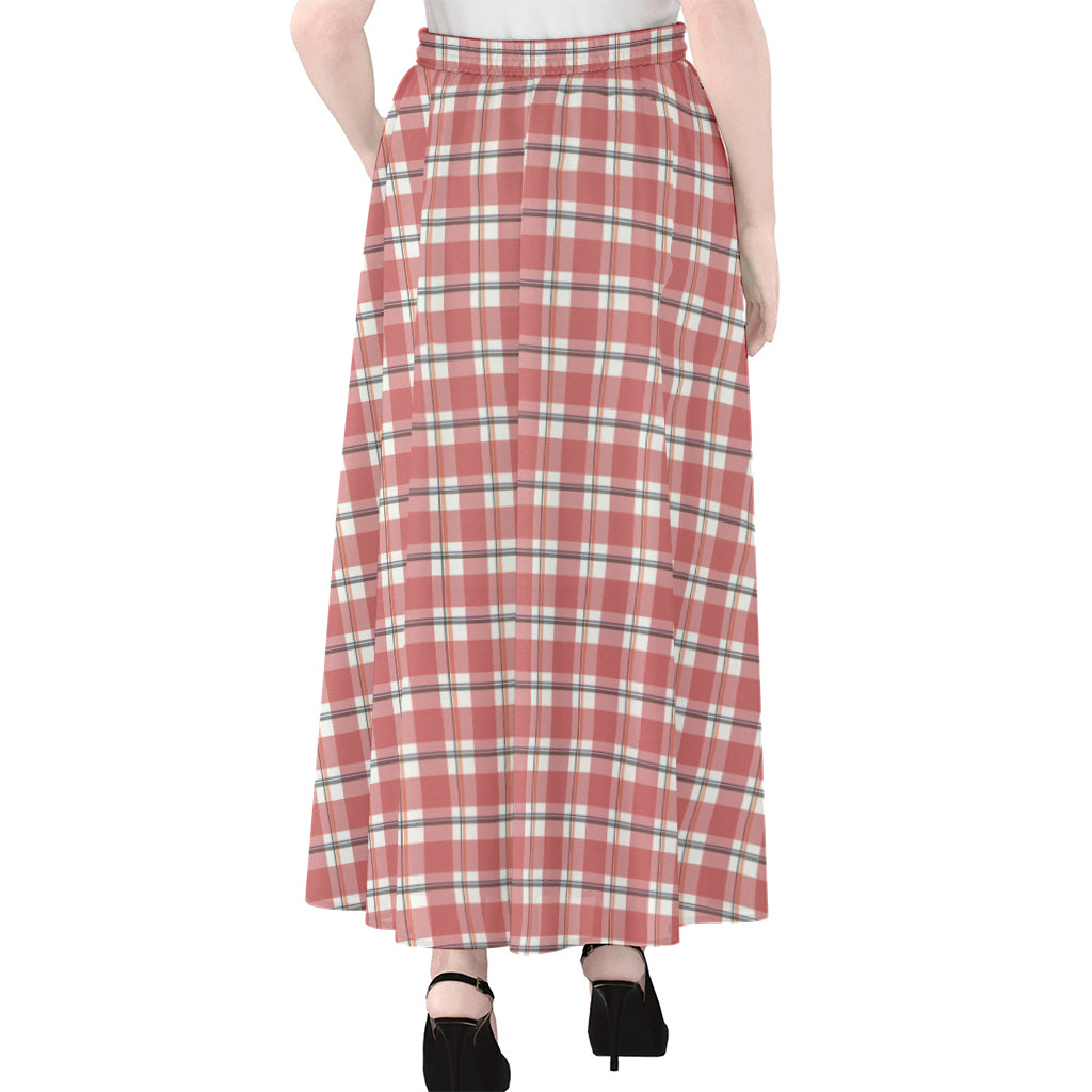 Pastel Madras Pattern Print Chiffon Maxi Skirt