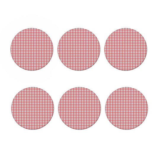 Pastel Madras Pattern Print Coaster Set