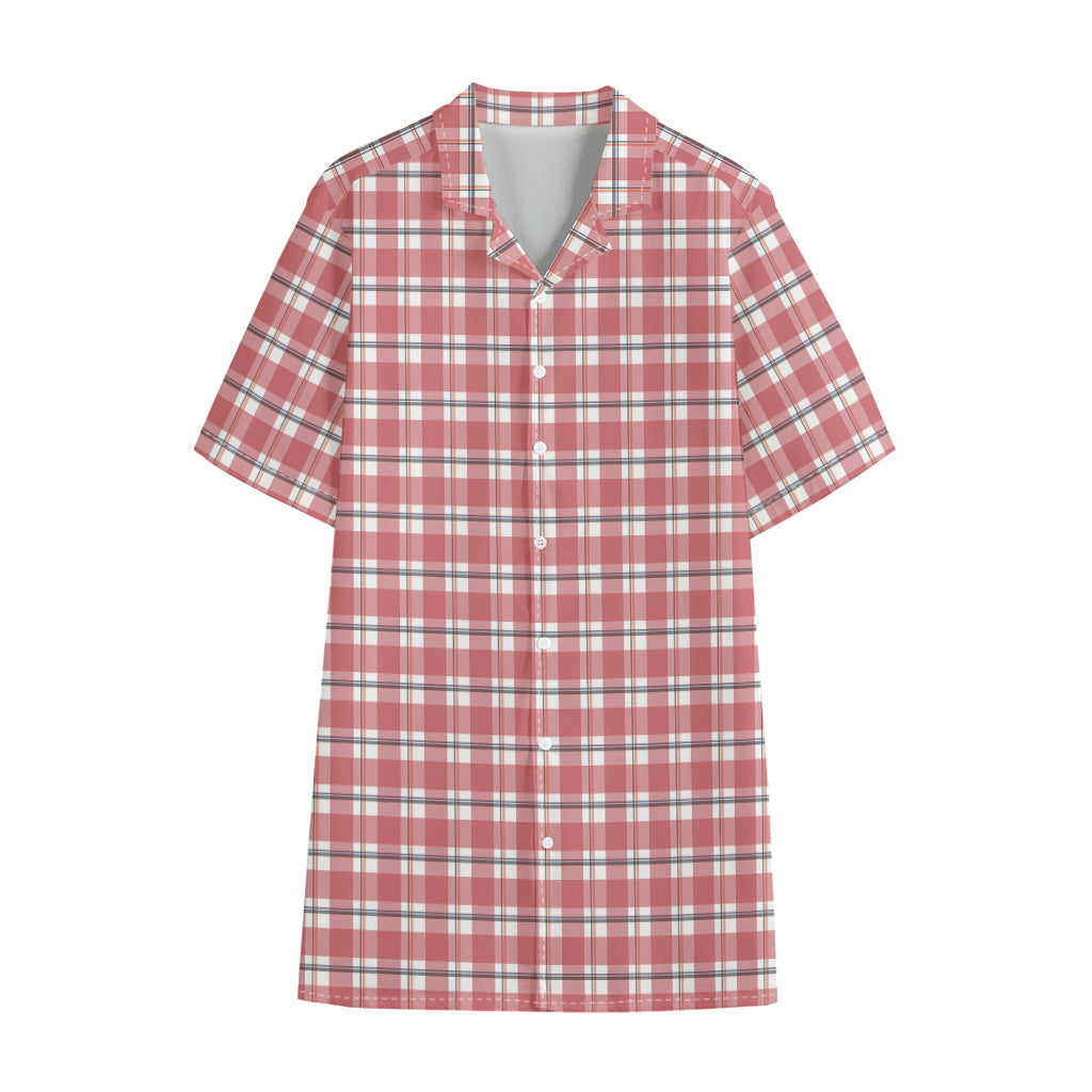 Pastel Madras Pattern Print Cotton Hawaiian Shirt