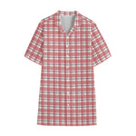 Pastel Madras Pattern Print Cotton Hawaiian Shirt