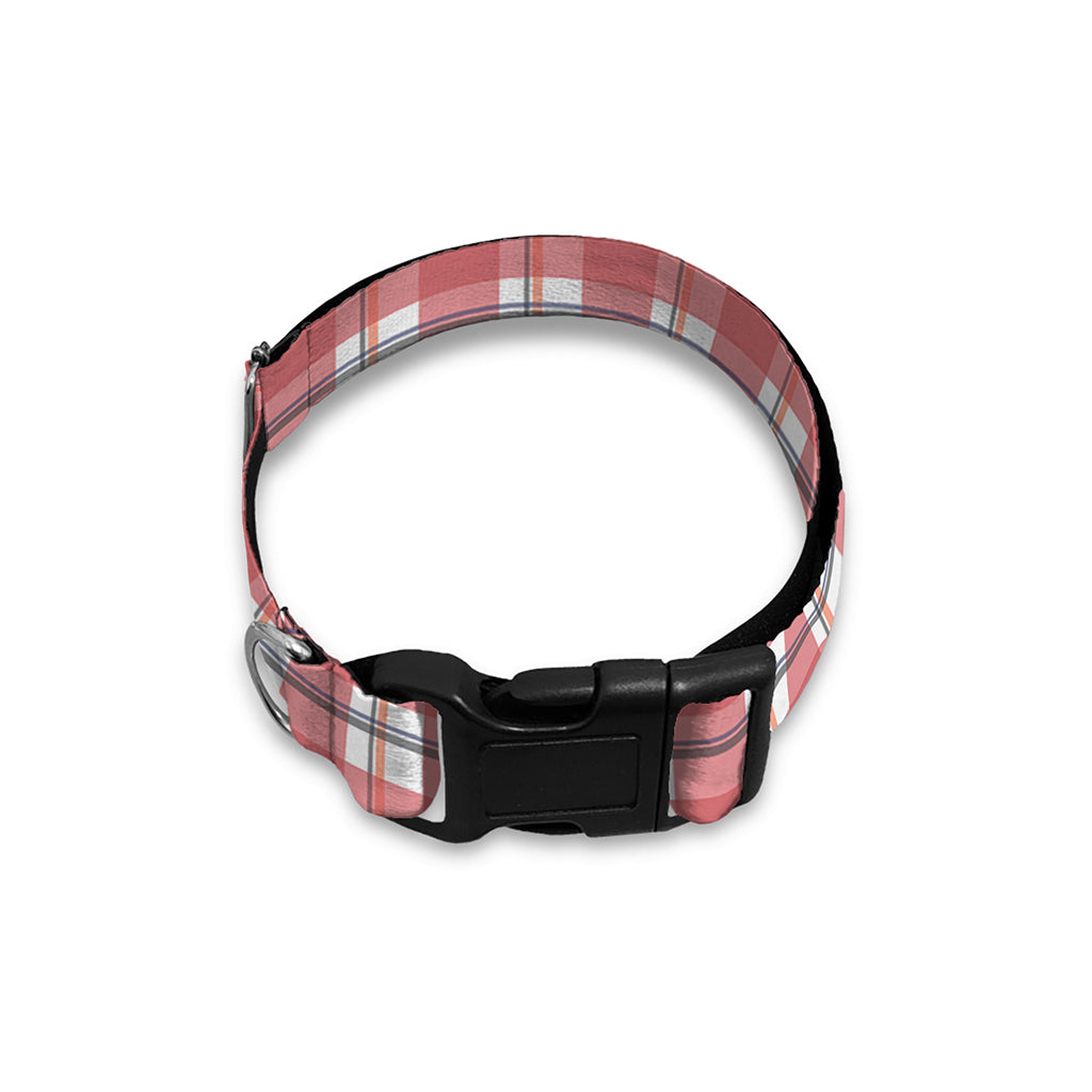 Pastel Madras Pattern Print Dog Collar